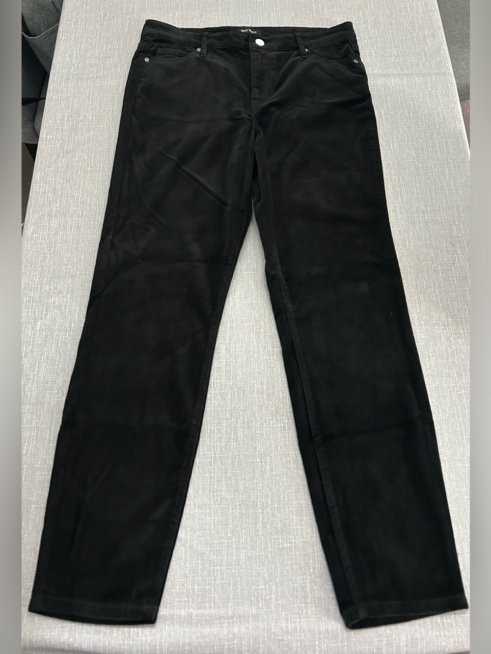 Well Worn Women's Black High Rise Luxe Velvet Pants 10/30